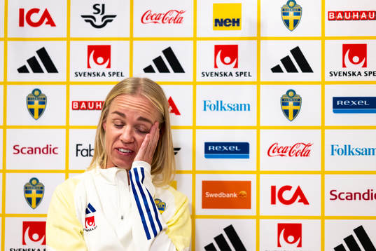 Caroline Seger of Sweden at a press event