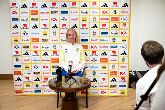 Caroline Seger of Sweden at a press event