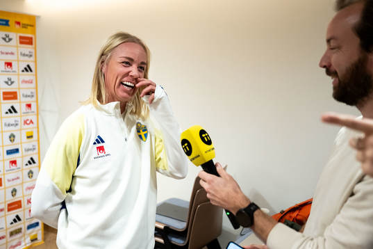Caroline Seger of Sweden at a press event