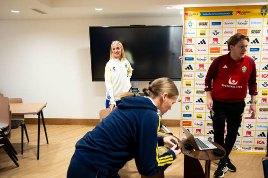 Caroline Seger of Sweden at a press event
