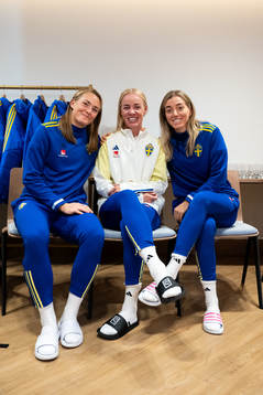 Magdalena Eriksson, Caroline Seger and Linda Sembrant of