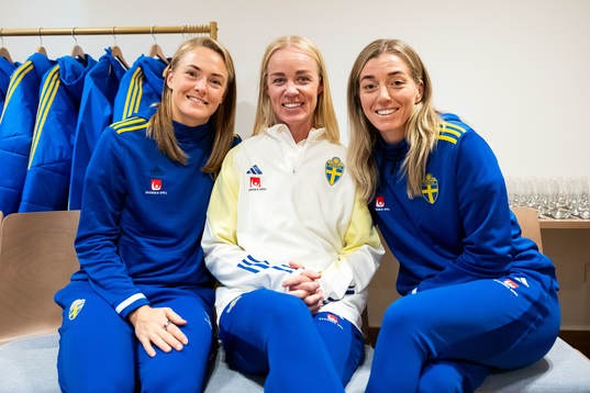 Magdalena Eriksson, Caroline Seger and Linda Sembrant of