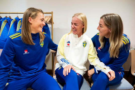 Magdalena Eriksson, Caroline Seger and Linda Sembrant of