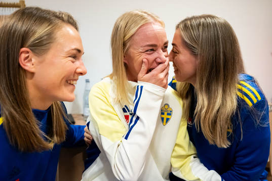 Magdalena Eriksson, Caroline Seger and Linda Sembrant of