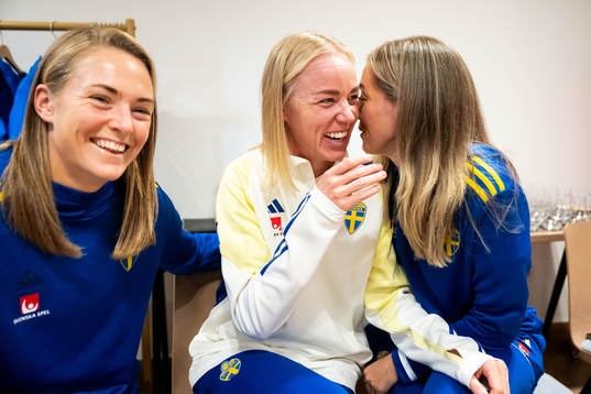 Magdalena Eriksson, Caroline Seger and Linda Sembrant of