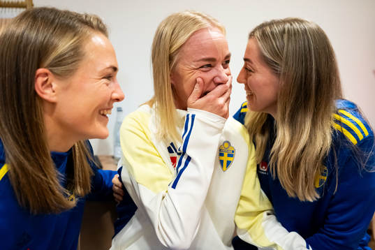 Magdalena Eriksson, Caroline Seger and Linda Sembrant of