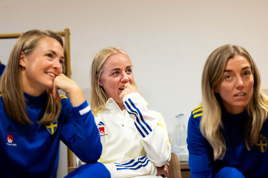 Magdalena Eriksson, Caroline Seger and Linda Sembrant of