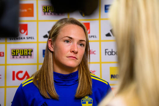 Magdalena Eriksson of Sweden at a press event