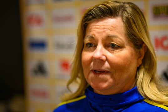 team manager Marika Domanski Lyfors of Sweden at a press