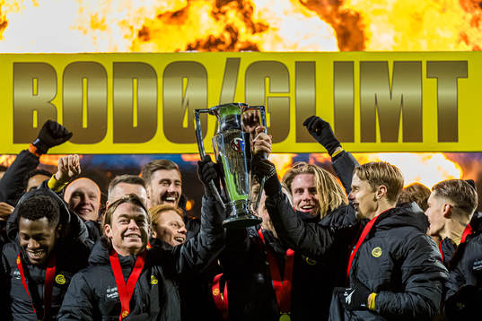 Patrick Berg and Ulrik Saltnes of Bodø/Glimt celebrates