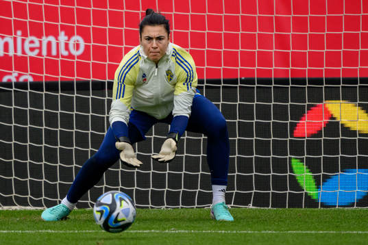 Goalkeeper Zecira Musovic of Sweden of the women’s