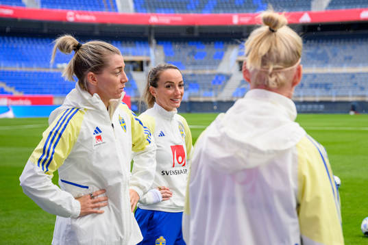 Linda Sembrant and Kosovare Asllani of Sweden of the