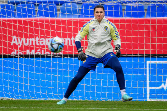 Goalkeeper Zecira Musovic of Sweden of the women’s