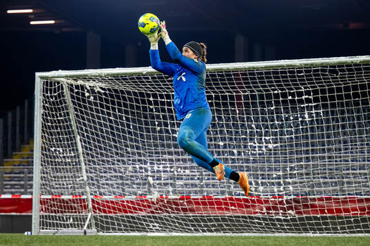 Goalkeeper Aurora Mikalsen of the Norwegian women's