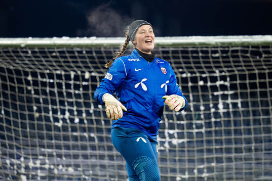 Goalkeeper Aurora Mikalsen of the Norwegian women's