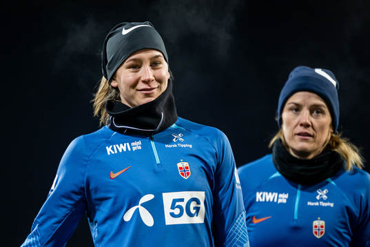 Elisabeth Terland and Maren Mjelde of the Norwegian women's