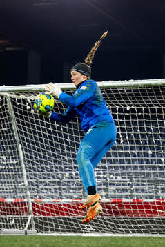 Goalkeeper Aurora Mikalsen of the Norwegian women's
