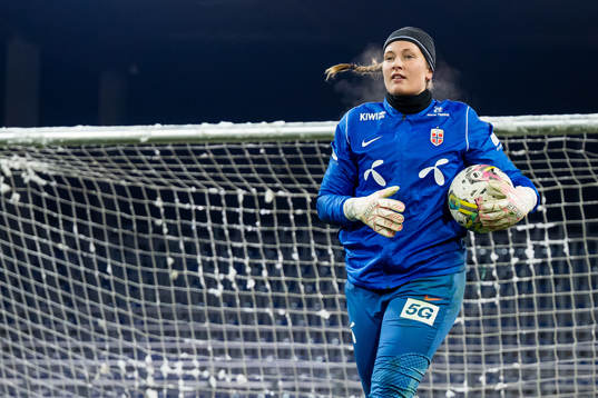 Goalkeeper Aurora Mikalsen of the Norwegian women's