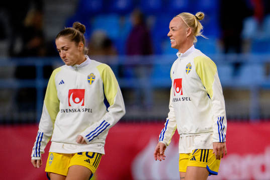 Filippa Angeldahl and Caroline Seger of Sweden