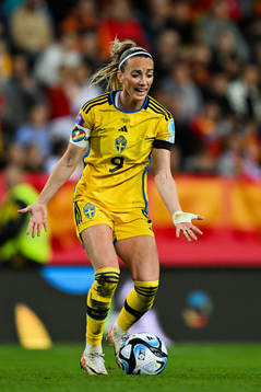 Kosovare Asllani of Sweden reacts