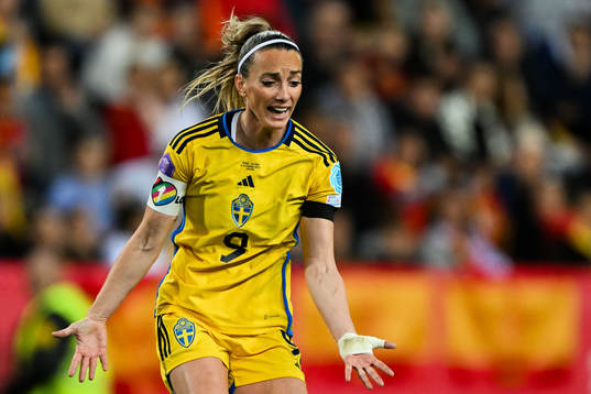 Kosovare Asllani of Sweden reacts