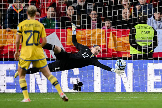 Goalkeeper Jennifer Falk of Sweden