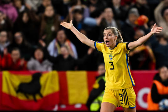 Linda Sembrant of Sweden reacts