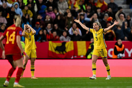 Linda Sembrant of Sweden reacts