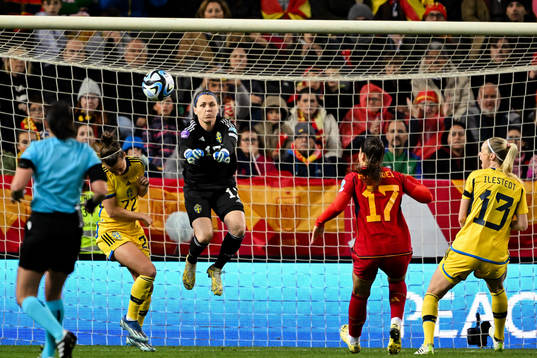 Goalkeeper Jennifer Falk of Sweden
