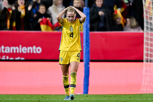 Hanna Lundkvist of Sweden looks dejected