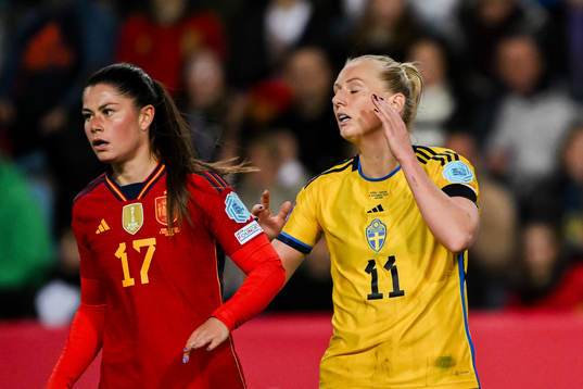Stina Blackstenius of Sweden looks dejected