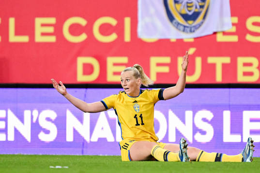 Stina Blackstenius of Sweden looks dejected