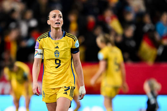 Kosovare Asllani of Sweden looks dejected