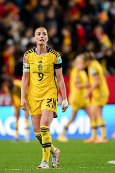 Kosovare Asllani of Sweden looks dejected