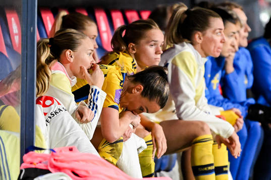 Kosovare Asllani of Sweden looks dejected