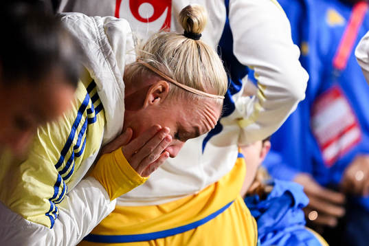 Caroline Seger of Sweden looks dejected