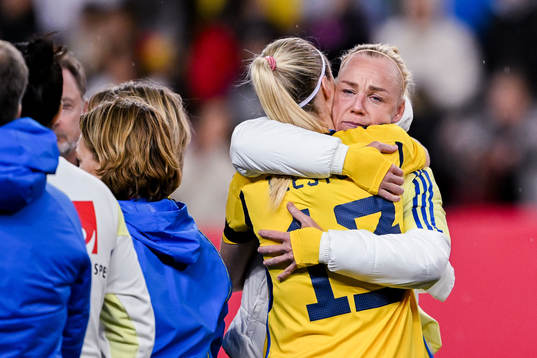 Caroline Seger and Amanda Ilestedt of Sweden