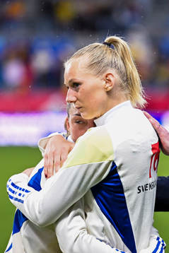 Johanna Rytting Kaneryd and Stina Blackstenius of Sweden
