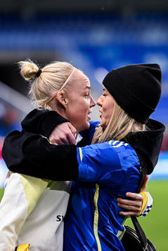 Caroline Seger and Olivia Schough of Sweden