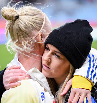 Caroline Seger and Olivia Schough of Sweden