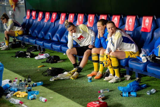 goalkeeper Jennifer Falk, Magdalena Eriksson and Amanda