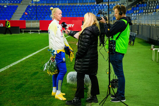 during the UEFA Women's Nations League football match