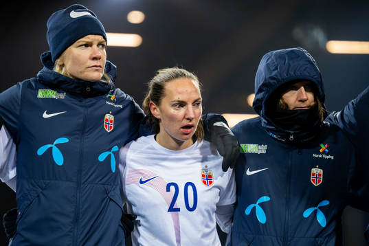 Ada Hegerberg, Marit Bratberg Lund and Elisabeth Terland of