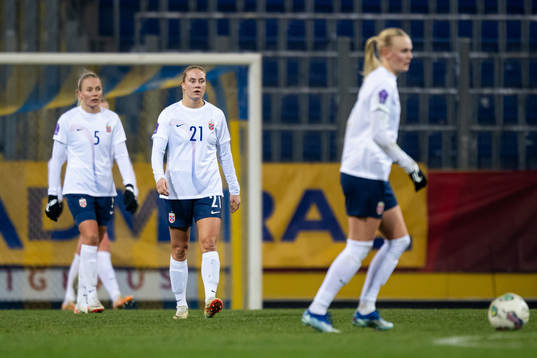 Lisa Fjeldstad Naalsund of Norway looks dejected