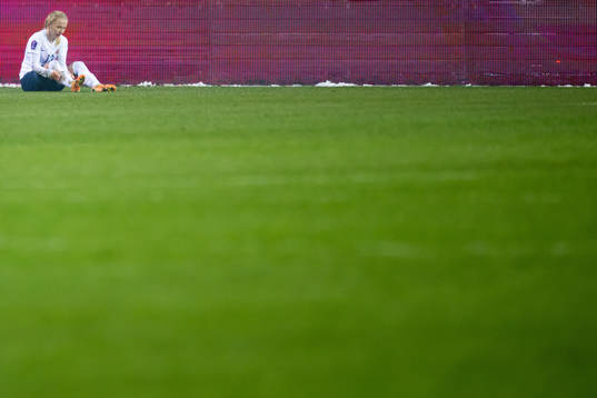 Thea Bjelde of Norway with an injury