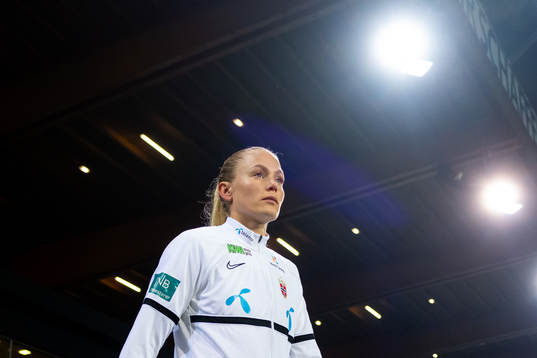 Guro Bergsvand of Norway enters the pitch