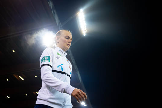 Karina Sævik of Norway enters the pitch