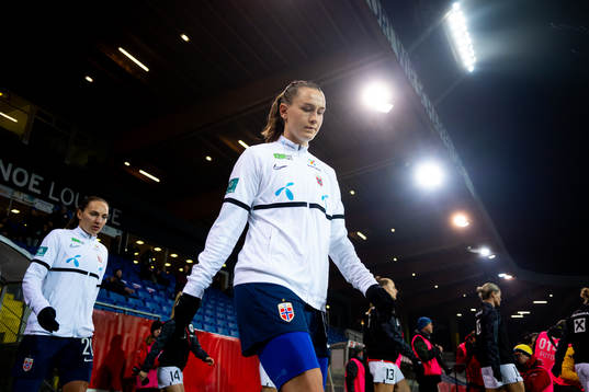 Elisabeth Terland of Norway enters the pitch