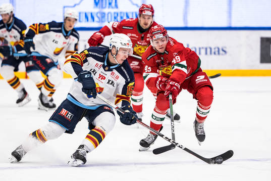 Djurgårdens Frederik Schlyter och Moras Noah Steen