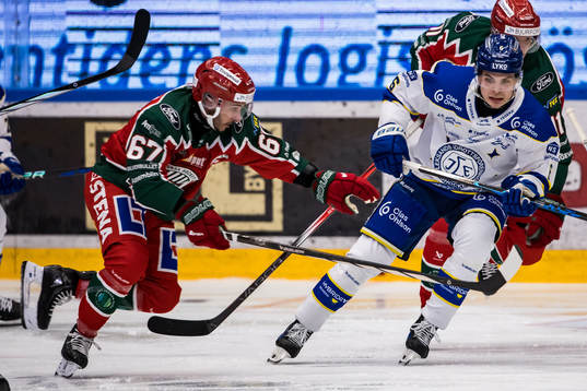 Frölunda HCs Jayden Halbgewachs och Leksands IFs Alexander
